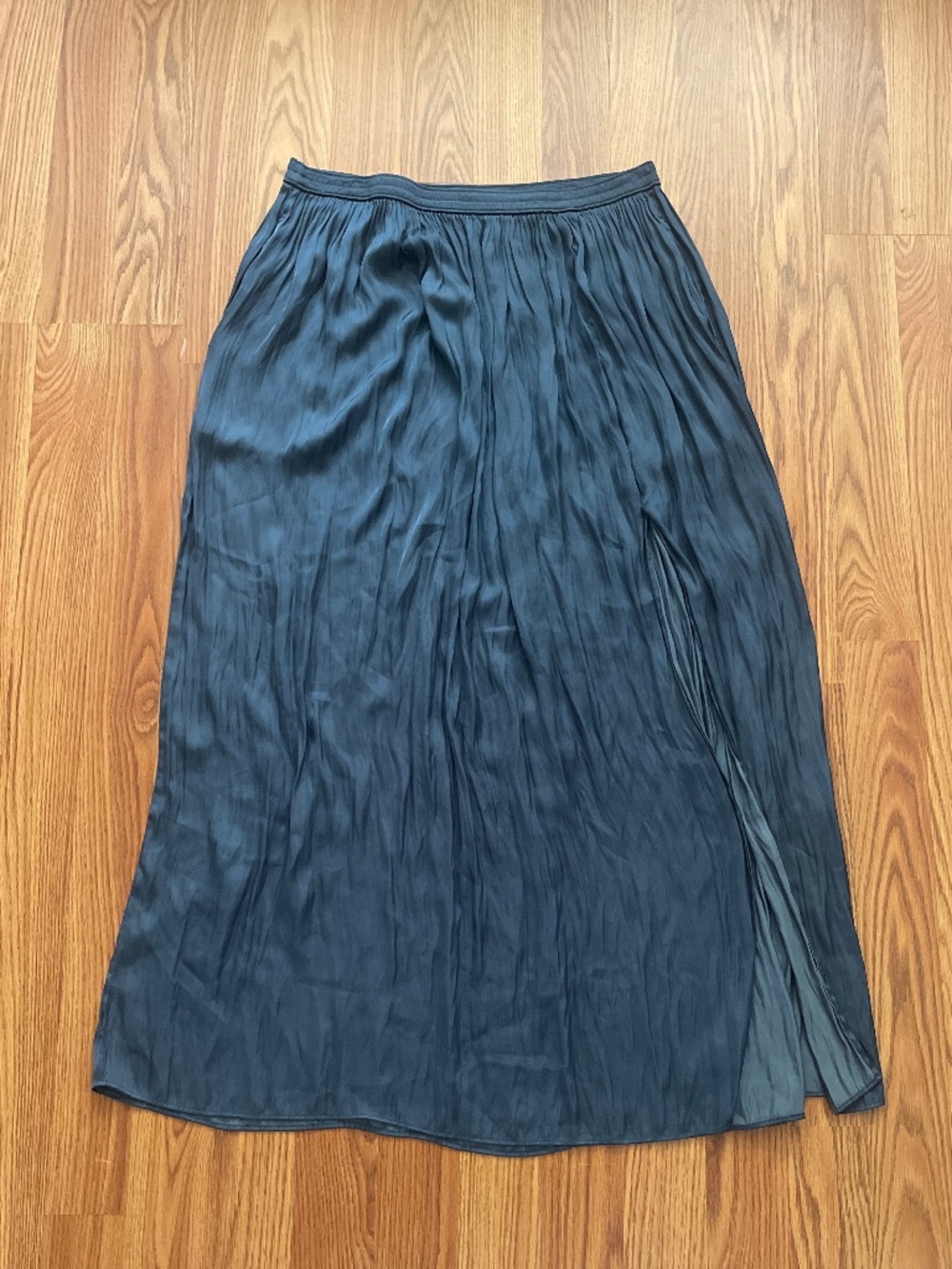 J. Crew Dark Turquoise Side Slit Stretch Waist Featherweight Flowing Maxi Skirt
